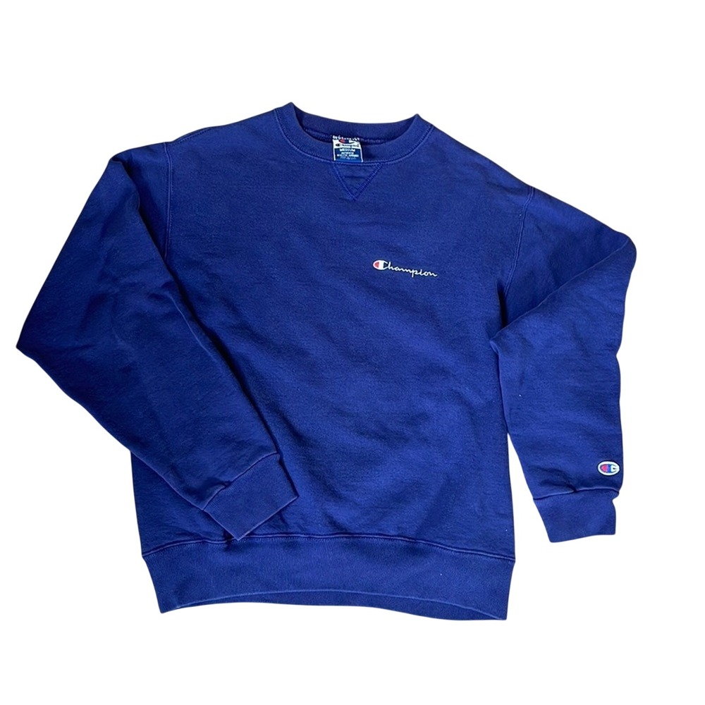 Vintage‎ 90s Champion Blue Tag Crewneck Sweatshirt Womens Medium Royal Blue USA